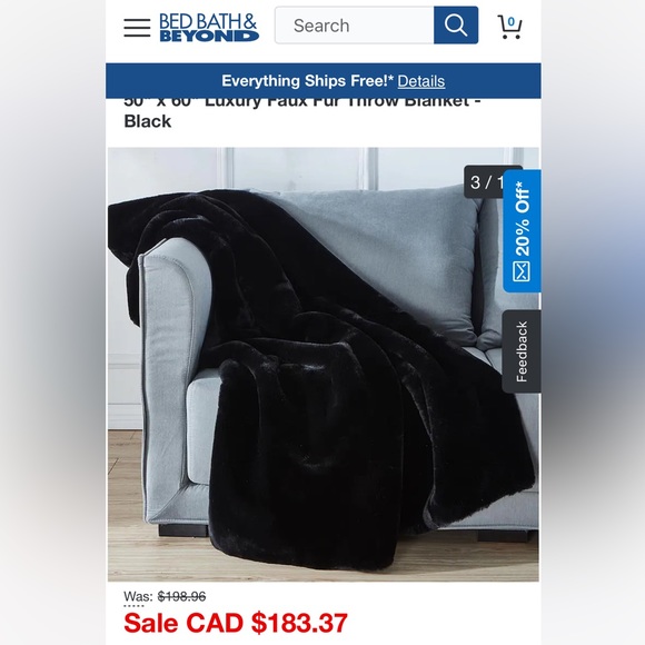 Apparis Black Throw Blanket - Picture 2 of 5